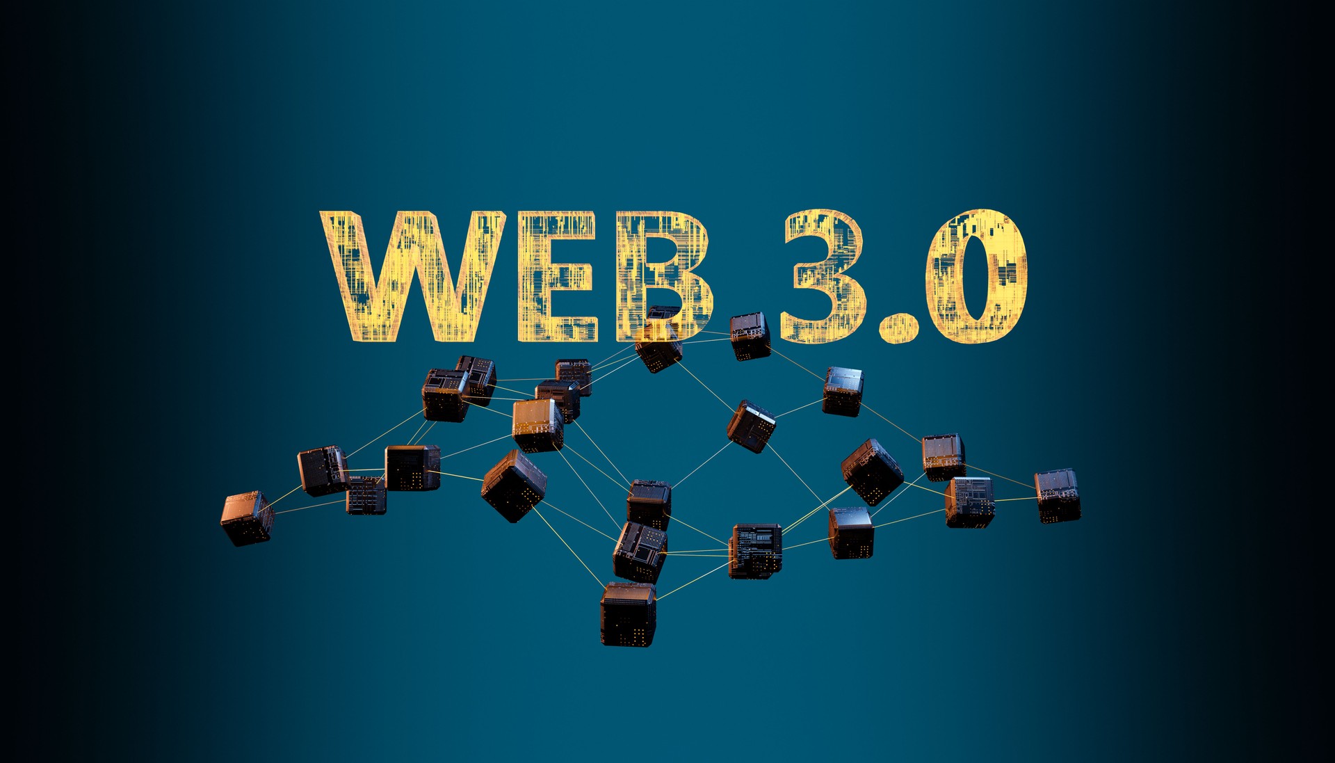 WEB 3.0 abstract sign with blockchain